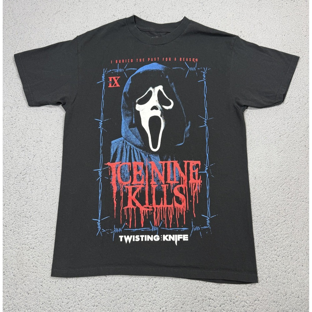 Ice Nine Kills Shirt Mens Medium Black Ghost Face Graphic Band Tee Tagless
